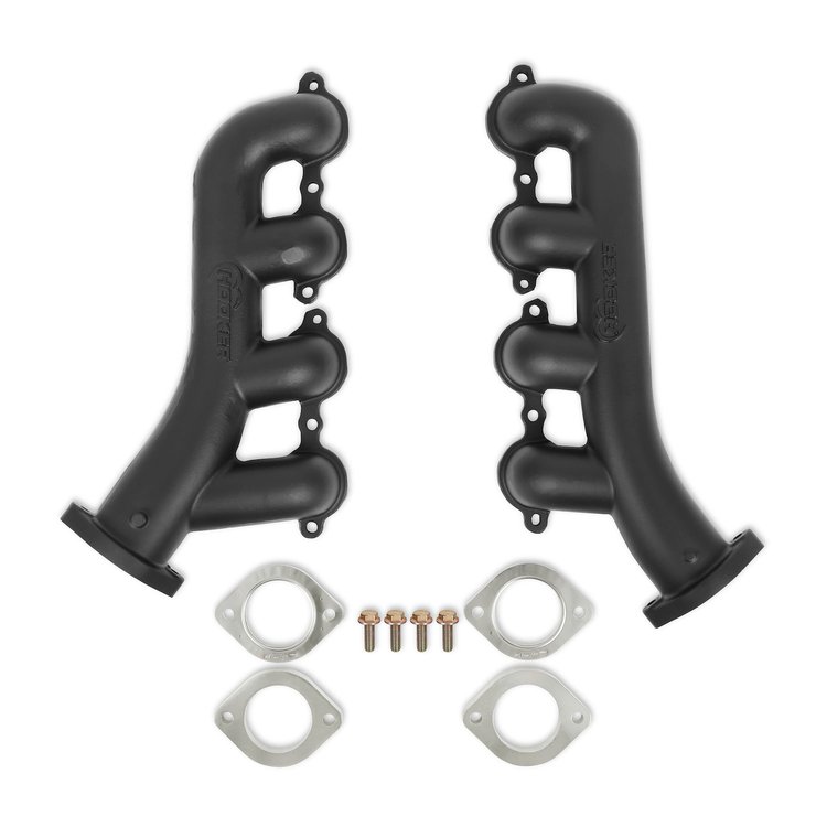 BHS593 Blackheart LS Swap Exhaust Manifolds for 1982-2004 Chevy S-10, GMC Sonoma [Black Ceramic Finish]
