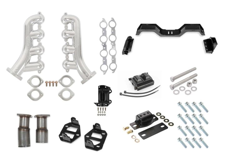 Blackheart LS Engine Swap Exhaust Manifold Kit Silver