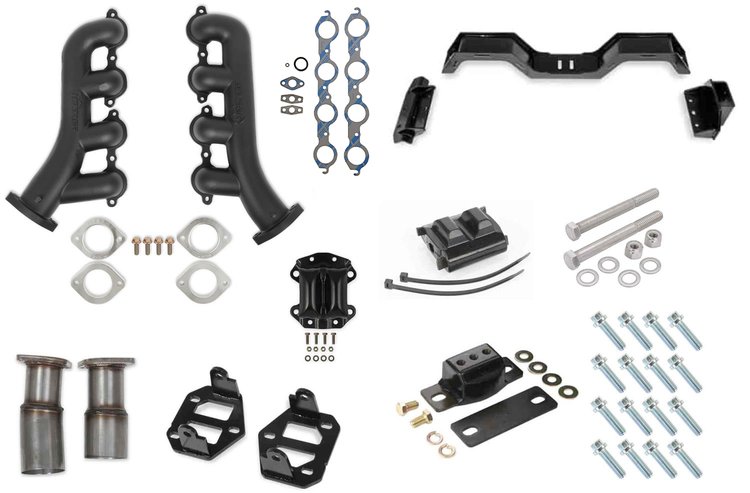 Blackheart LS Engine Swap Exhaust & Manifold Kit [Black]