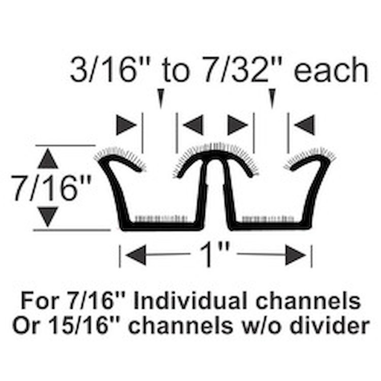 70-3571-58 Flexible Flocked Double U-Channel 96 in.