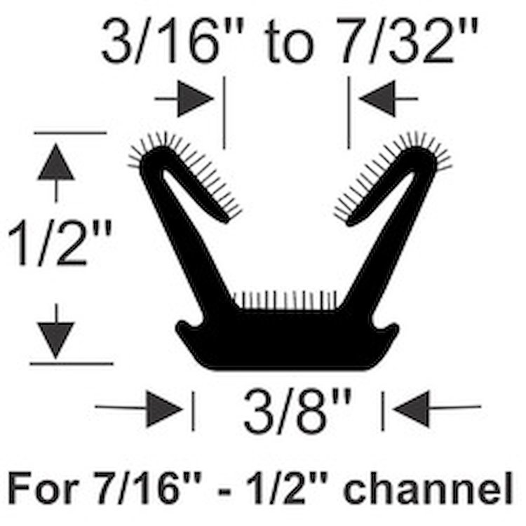 70-3572-58 Unbeaded Rubber Channel 96 in.