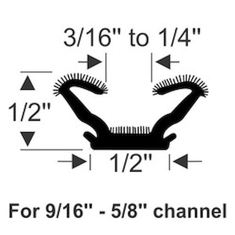 70-3575-58 Unbeaded Rubber Channel 96 in.