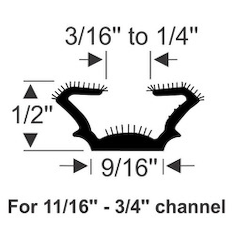 70-3577-58 Unbeaded Rubber Channel 96 in.