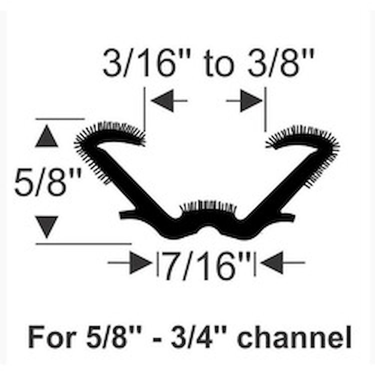 70-3578-58 7/16 in. Unbeaded Rubber U-Channel