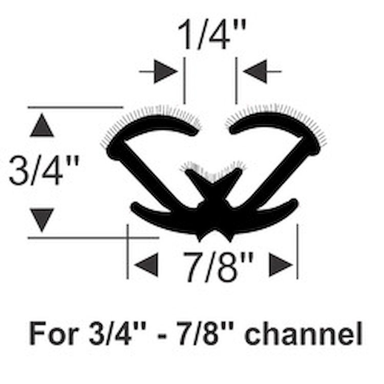 70-3580-58 Unbeaded Rubber Channel 96 in.