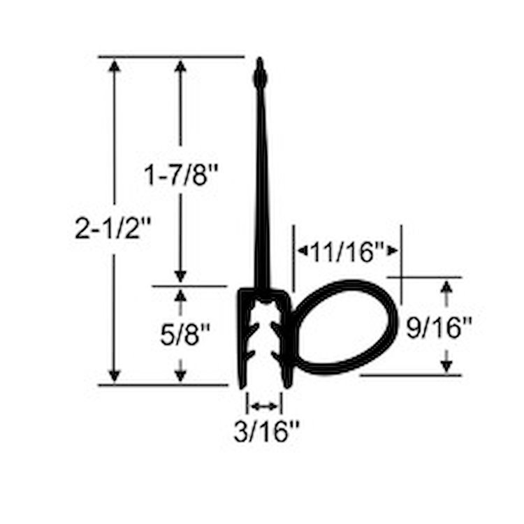 70-3714-265 Single Side Bulb Push-on Wiper