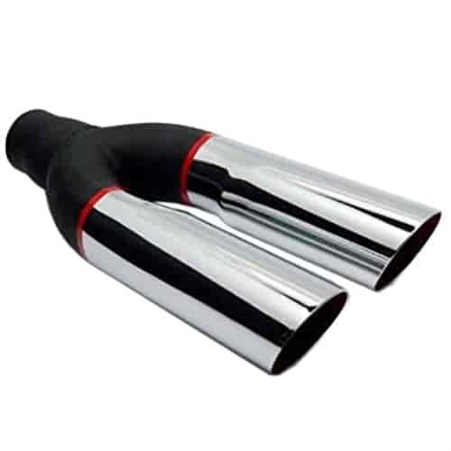 Chrome Exhaust Resonator Tip Dual Angle Cut 6"