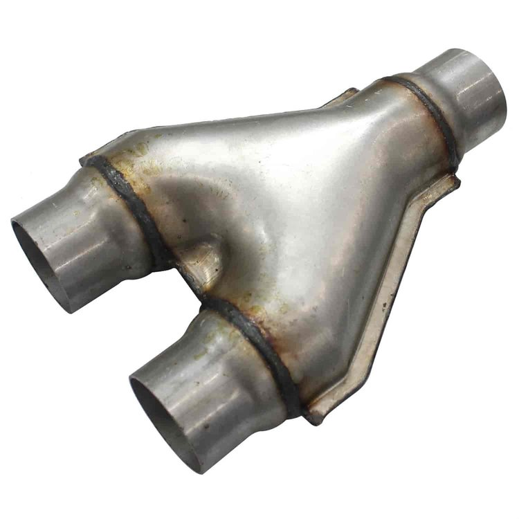 Aluminized Stamped Y-Pipe 3" Single Pipe , 2.5" Dual Pipes