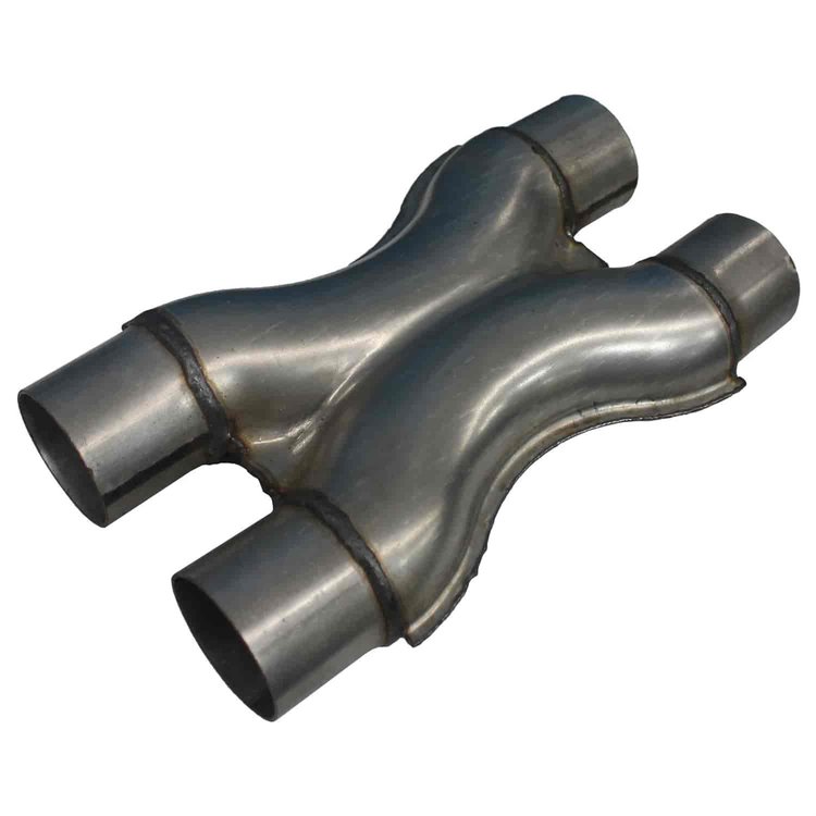 Aluminized Stamped X-Pipe 3" to 3" Dual Pipes