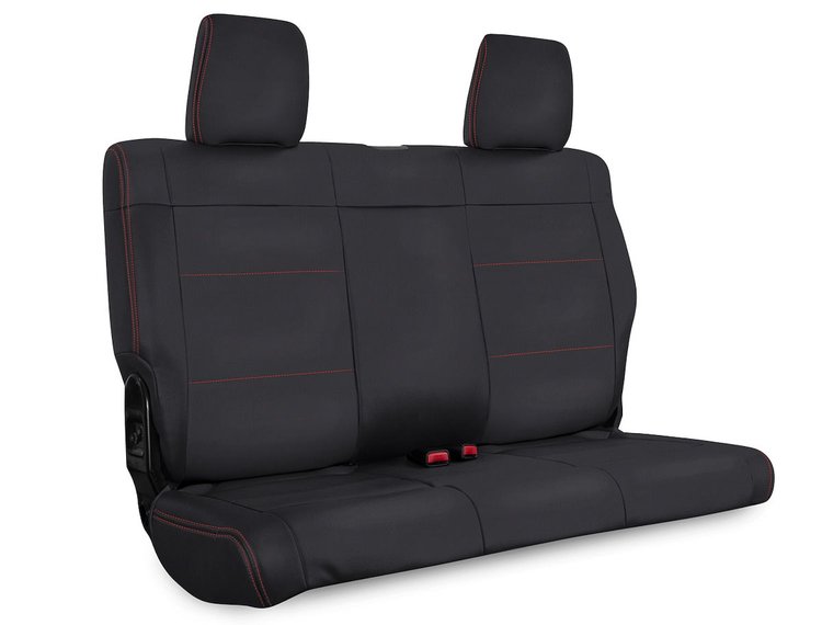 B020-01 Rear Seat Cover, 11-12 Wrangler JK 2-Door [Black/Red Stitching]
