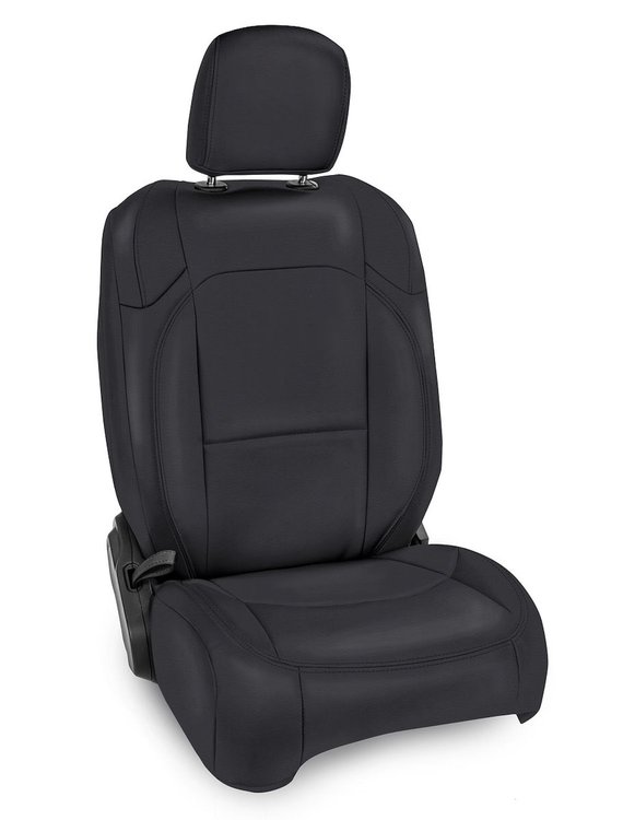 B040-02 Front Seat Covers, 18-22 Wrangler JL 4-Door Exc. 4XE / 20-22 Gladiator Exc. Mojave; w/ MOLLE Back [Black]