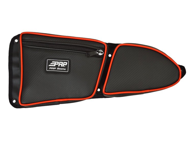 E36-214 Door Bag w/ Knee Pad, RZR Models; w/o OEM Door Speakers [Front Driver Side; Red]
