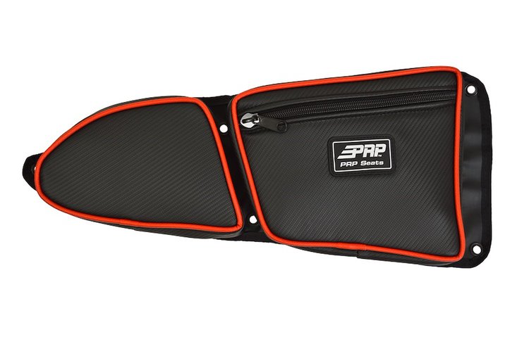 E37-214 Door Bag w/ Knee Pad, RZR Models; w/o OEM Door Speakers [Front Passenger Side; Red]