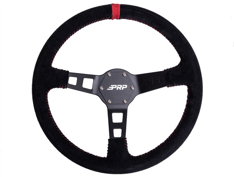 G123 Deep Dish Suede Steering Wheel [Red]
