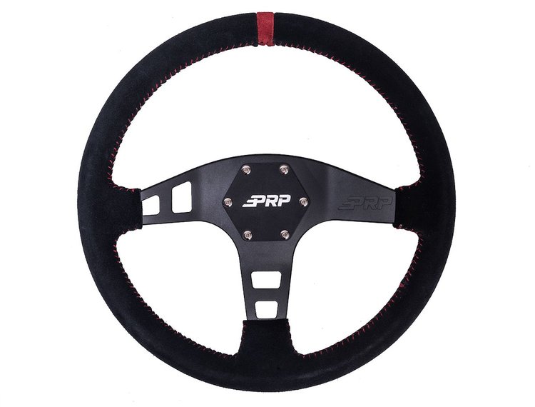 G223 Flat Suede Steering Wheel [Red]
