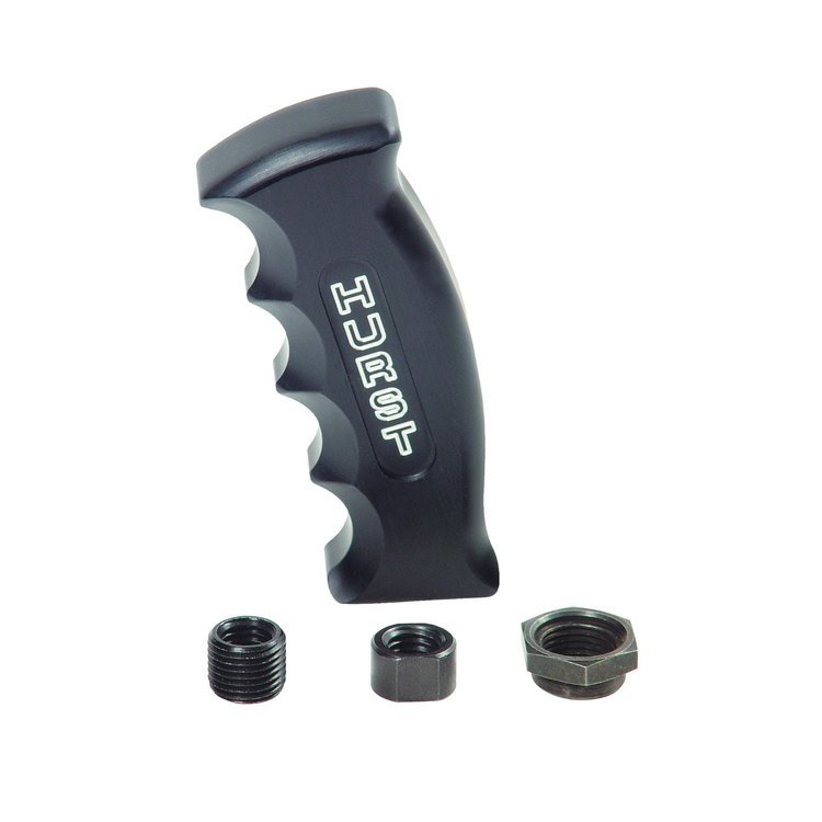 Universal Pistol Grip Shift Handle for SAE and Metric Shift Sticks [Black Anodized Billet Aluminum]