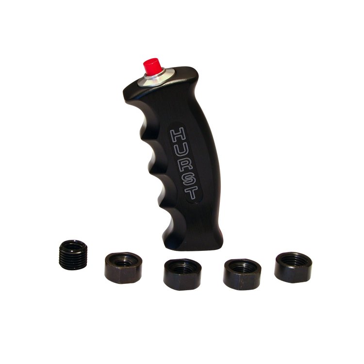 Universal Pistol Grip Shift Handle with 12V Switch for SAE and Metric Shift Sticks [Black Anodized Billet Aluminum]