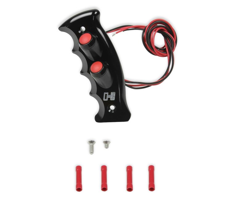 2-Button Pistol Grip Handle Side Plate - Black Anodized Finish