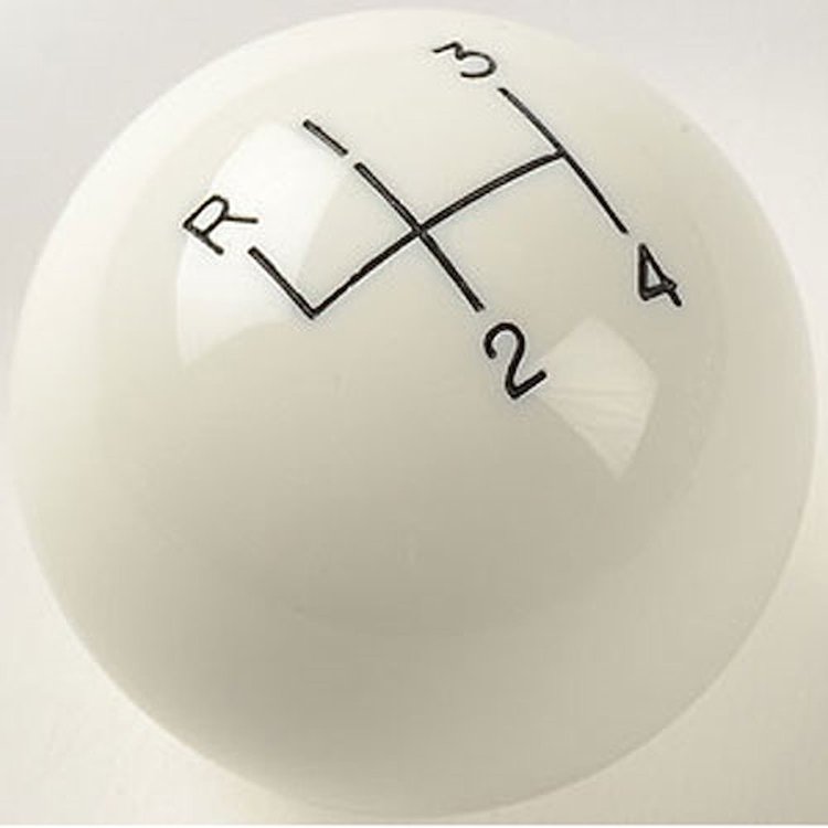 White Classic Shifter Knob Pattern: 4-Speed