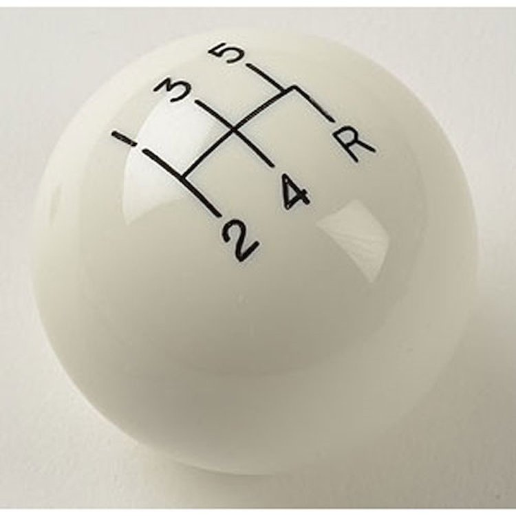 White Classic Shifter Knob Pattern: 5-Speed