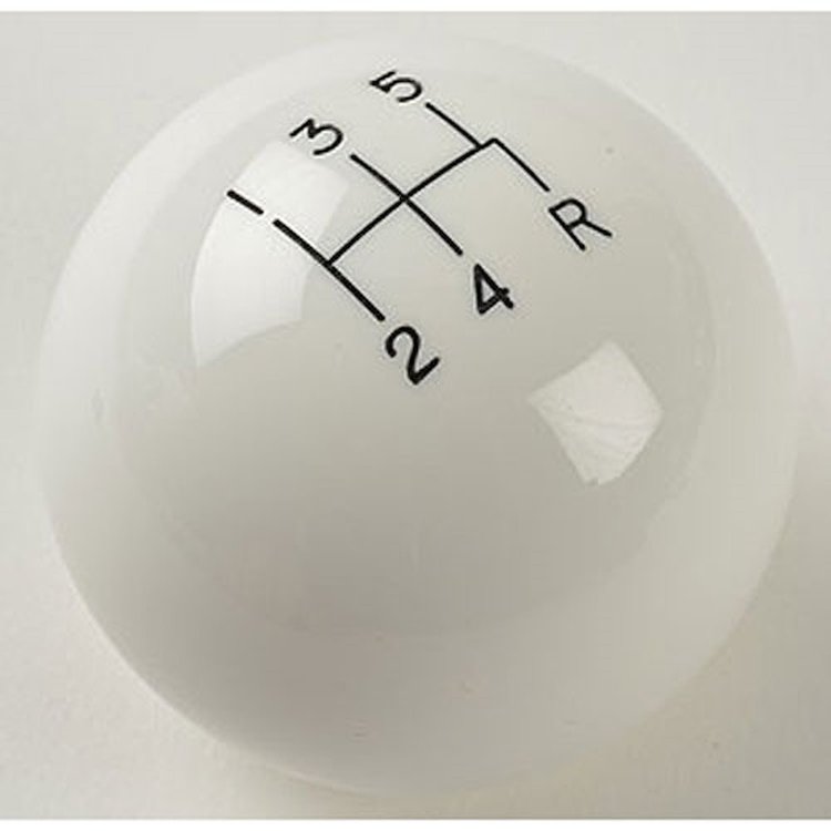 White Classic Shifter Knob Pattern: 5-Speed