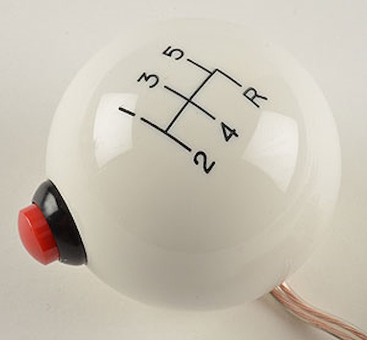 White Sidewinder Shifter Knob Pattern: 5-Speed