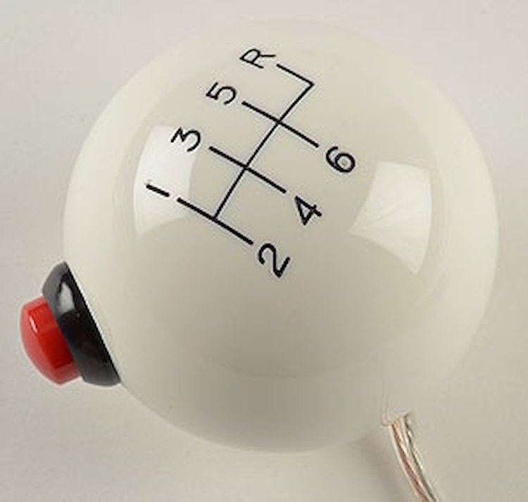 White Sidewinder Shifter Knob Pattern: 6-Speed
