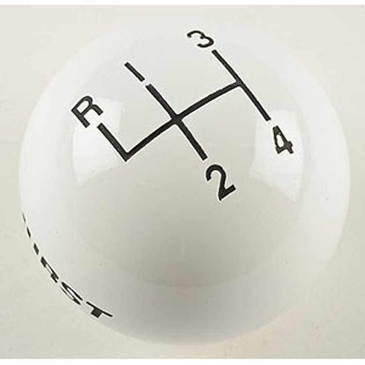 White Replacement Shifter Knob Pattern: 4-Speed