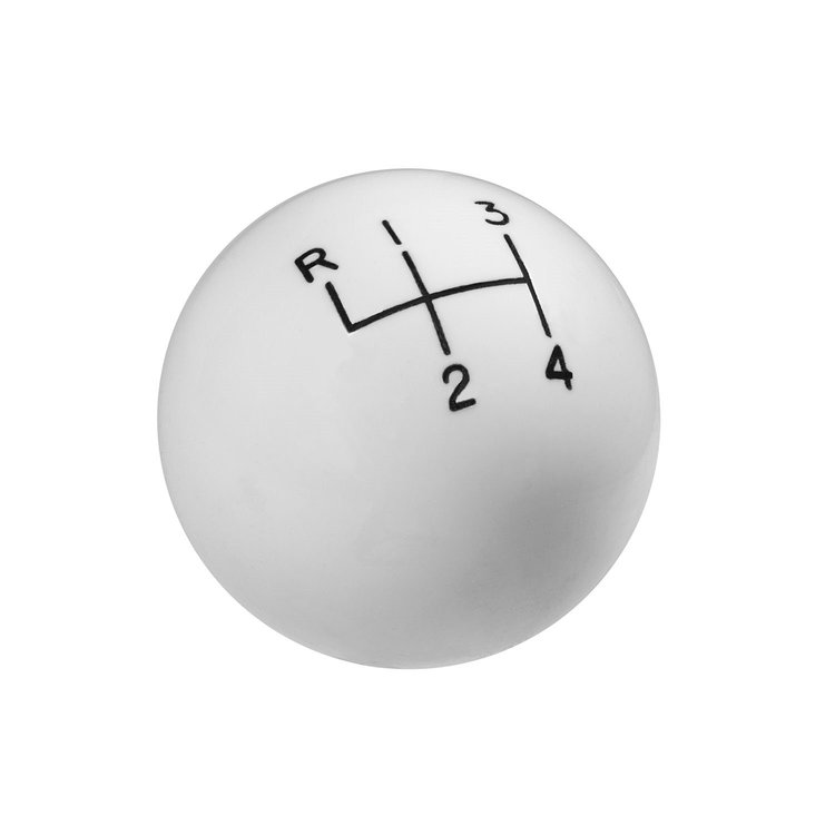 White Classic Shifter Knob 4-Speed