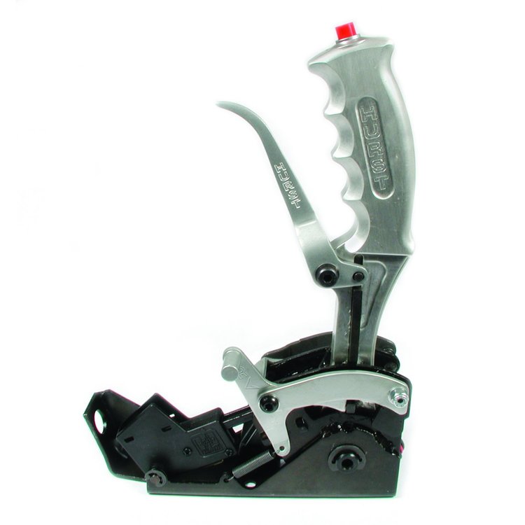 Pistol-Grip Quarter Stick Race Shifter for Ford C4/C6 & Chrysler/AMC Automatics, Reverse Pattern [Clear Anodized Handle]