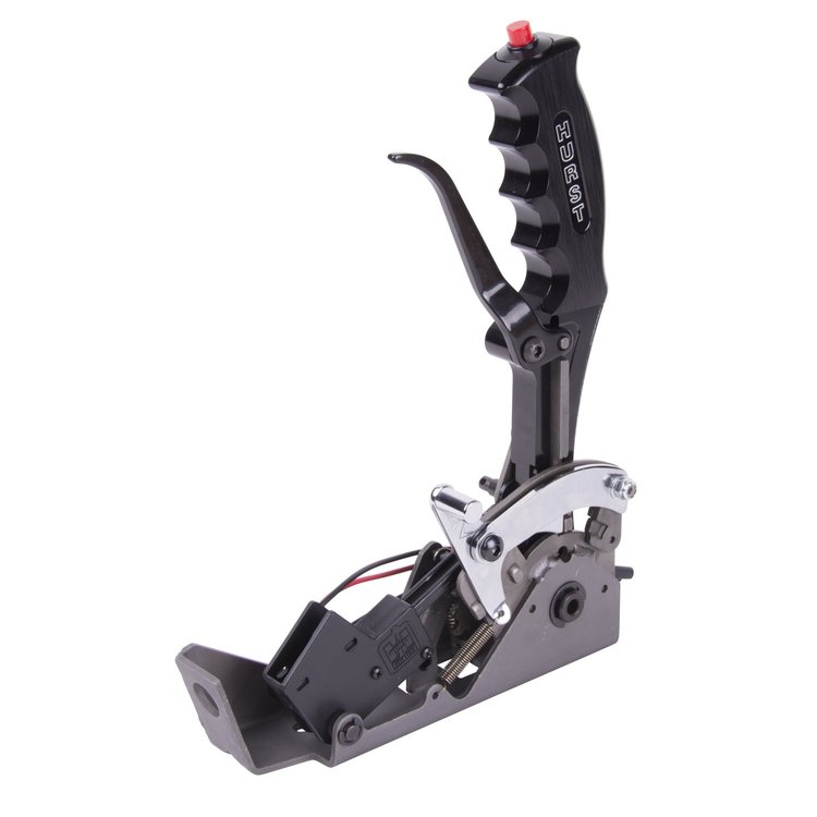 Pistol-Grip Quarter Stick Race Shifter for Ford C4/C6 & Chrysler/AMC Automatics, Reverse Pattern [Black Anodized Handle]