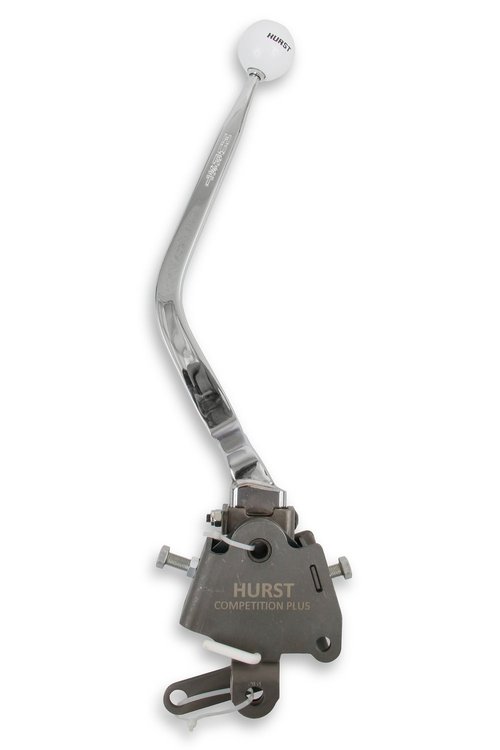 Competition/Plus 4-Speed Shifter for Ford Mustang, Fairlane/Torino, Ranchero and Mercury Cougar/Comet [Chrome Stick, White Knob]