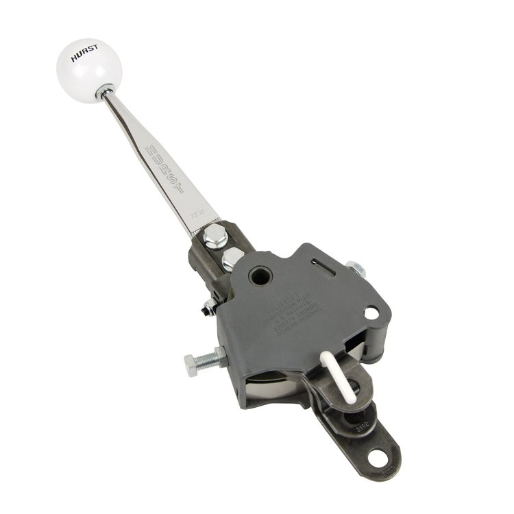 Street Super Shifter 4-Speed Shifter for GM Muncie/T-10 and Ford Toploader Transmissions [Natural Aluminum Stick, White Knob]