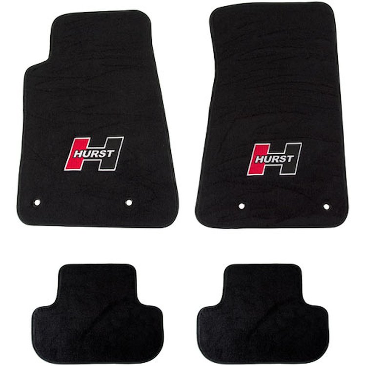 Red Logo Front / Rear Floor Mat Kit for 2010-2015 Camaro