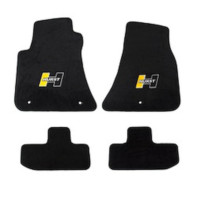 Gold Logo Front / Rear Floor Mat Kit for 2008-2015 Challenger