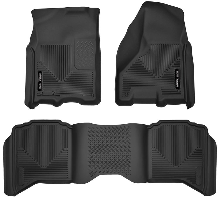 53608 X-act Contour Front & 2nd Row Floor Liners for 2009-2024 Dodge and Ram Models [Black]
