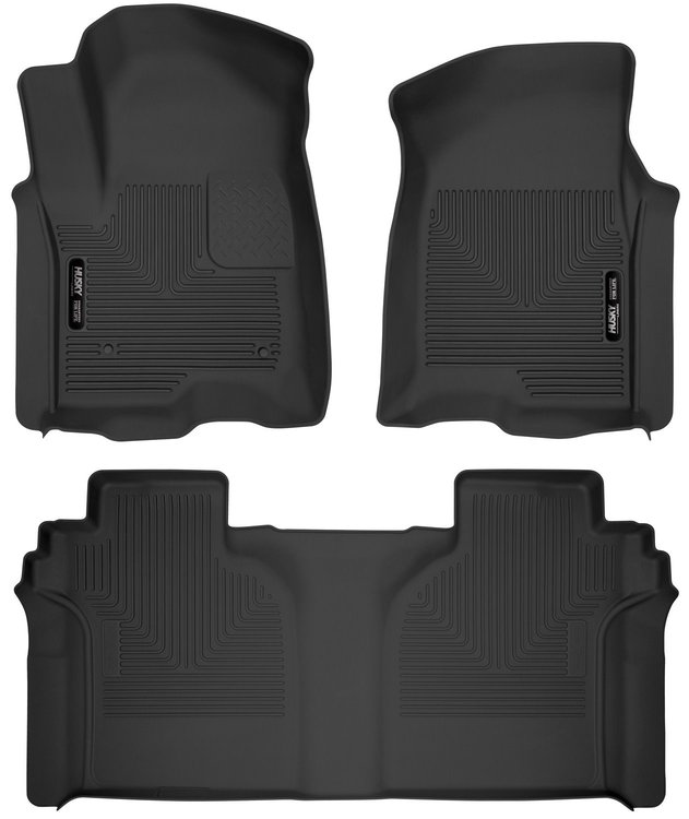 54208 X-act Contour Front & 2nd Row Floor Liners Fits Select Chevrolet and GMC Models [Black]