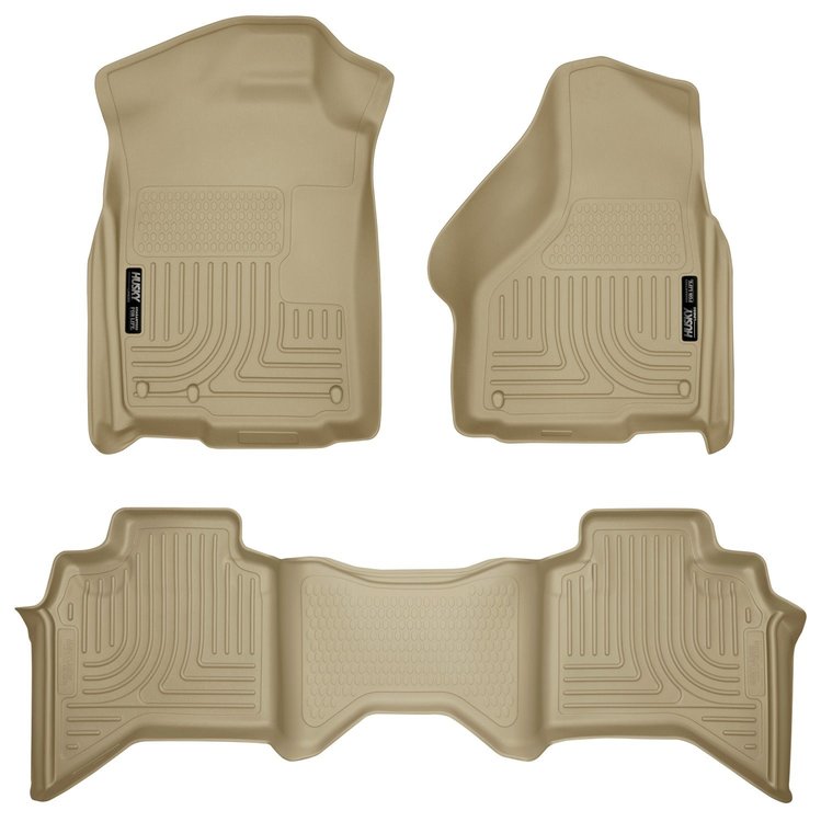 98033 WeatherBeater Front & 2nd Row Floor Liners for 2002-2009 Dodge Models [Tan]