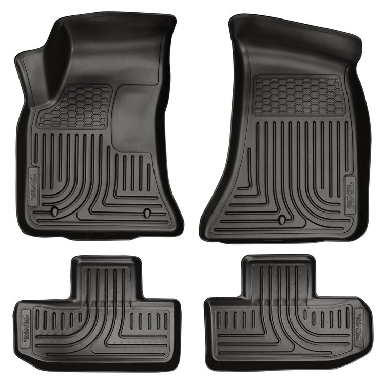 98071 WeatherBeater Front & 2nd Row Floor Liners for 2011-2015 Dodge Challenger [Black]
