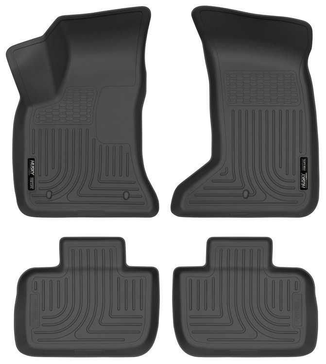 98081 WeatherBeater Front & 2nd Row Floor Liners for 2011-2023 Chrysler 300 AWD and 2011-2023 Dodge Charger AWD [Black]