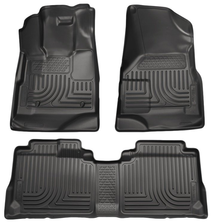 98141 WeatherBeater Front & 2nd Row Floor Liners for 2010-2016 Cadillac SRX [Black]