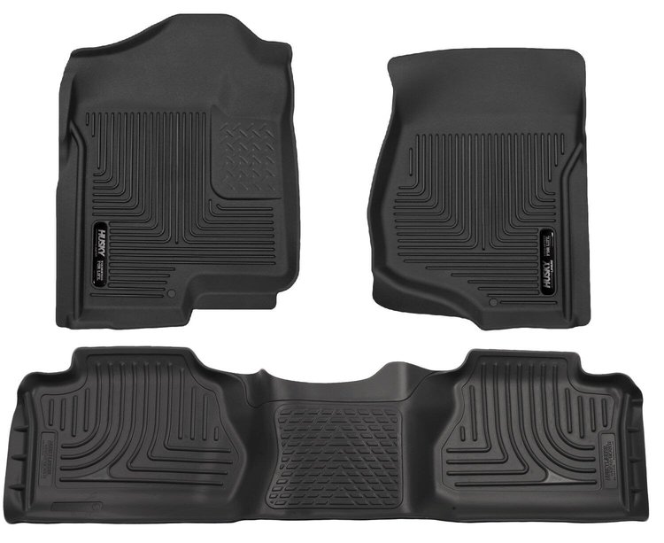 98211 WeatherBeater Front & 2nd Row Floor Liners for 2007-2013 Chevrolet and GMC Models [Black]