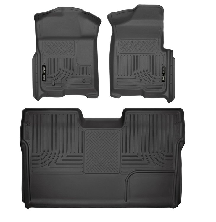 98331 WeatherBeater Front & 2nd Row Floor Liners for 2009-2014 Ford F-150 [Black]