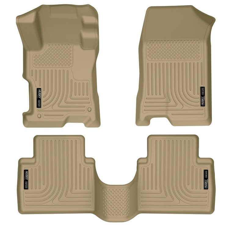 98403 WeatherBeater Front & 2nd Row Floor Liners for 2008-2012 Honda Accord [Tan]