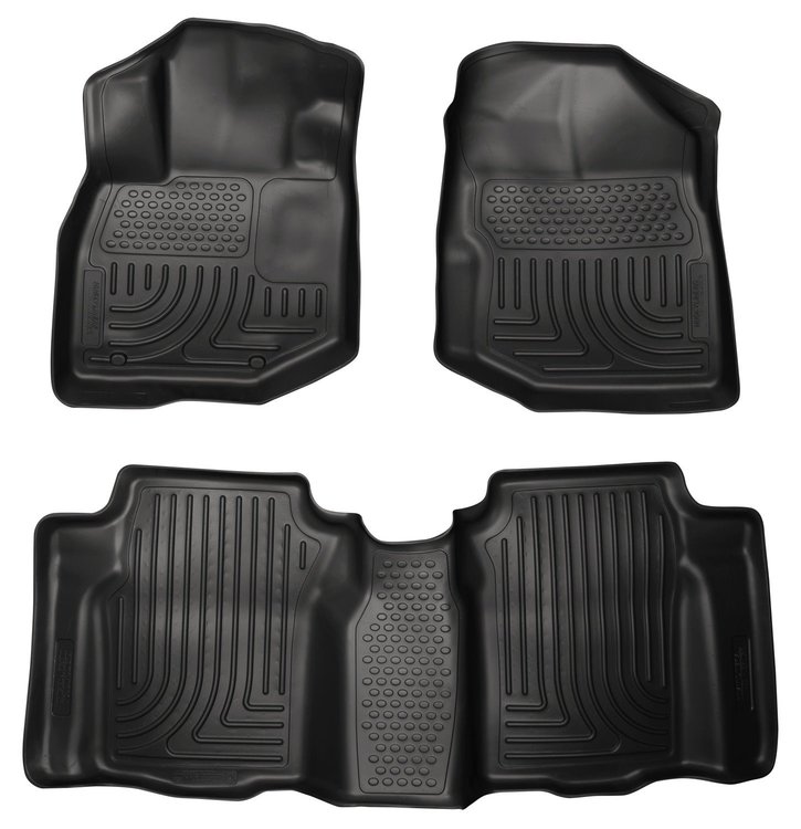 98491 WeatherBeater Front & 2nd Row Floor Liners for 2009-2013 Honda Fit [Black]