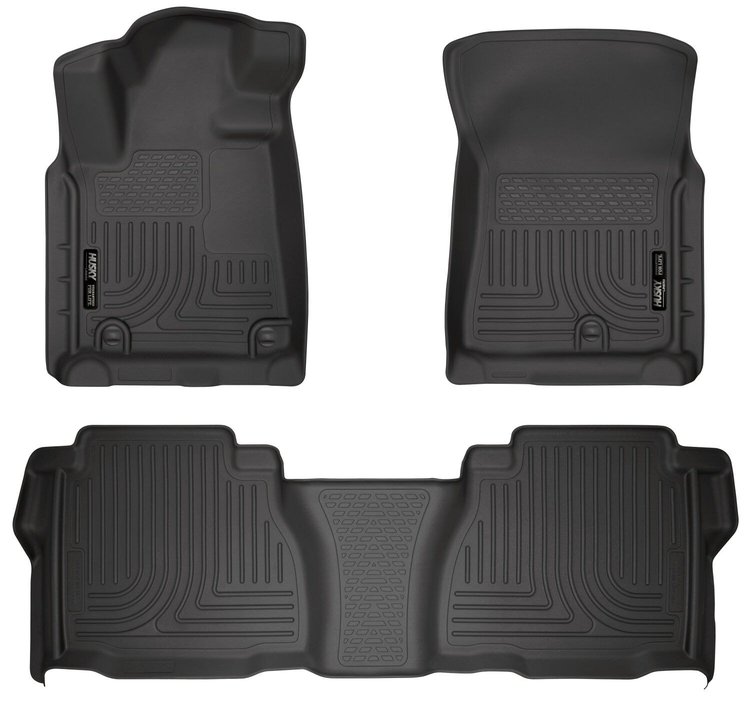 98581 WeatherBeater Front & 2nd Row Floor Liners for 2007-2011 Toyota Tundra and 2007-2011 Toyota Tundra CrewMax [Black]