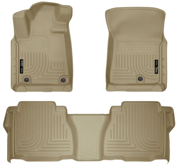 98583 WeatherBeater Front & 2nd Row Floor Liners for 2007-2011 Toyota Tundra and 2007-2011 Toyota Tundra CrewMax [Tan]