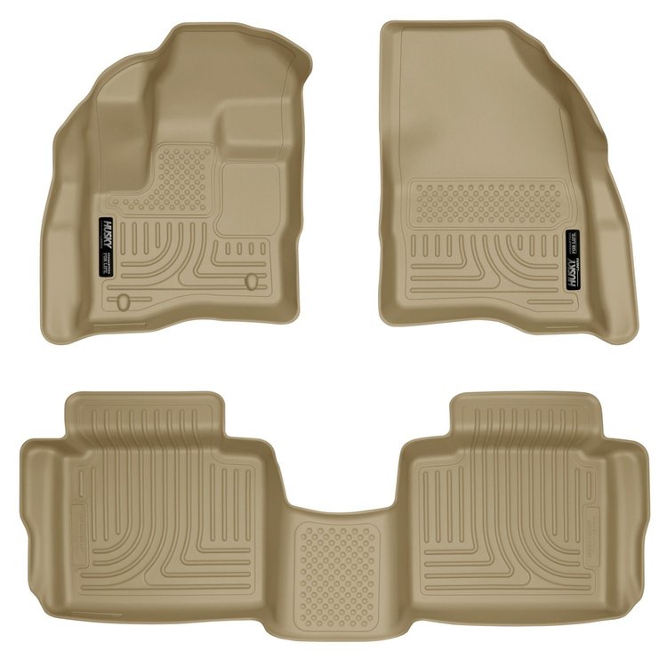 98703 WeatherBeater Front & 2nd Row Floor Liners for 2010-2019 Ford Taurus [Tan]