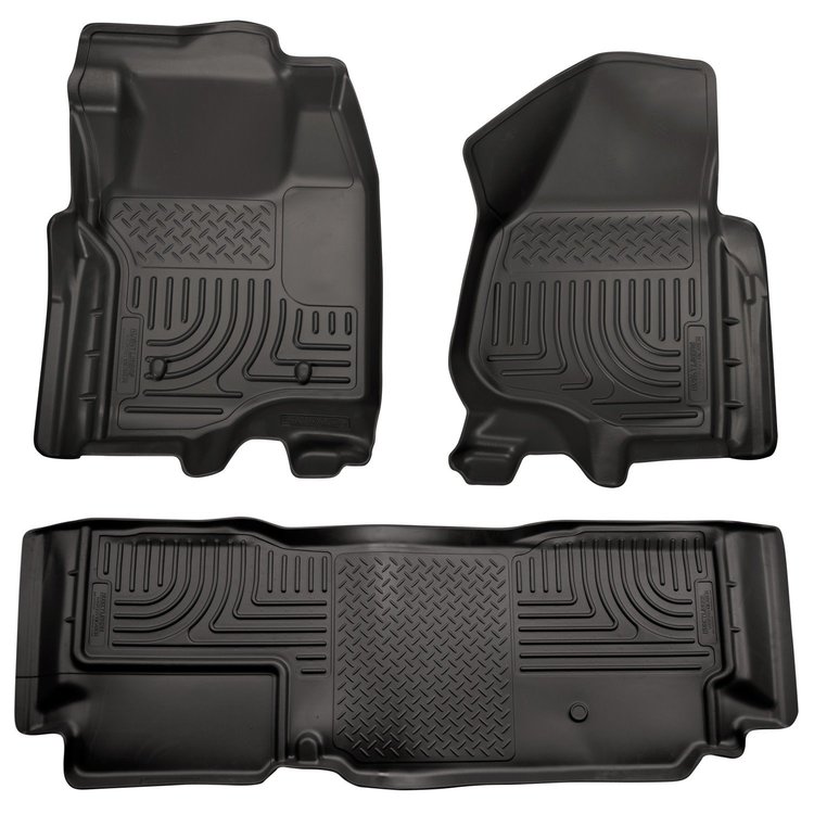 98721 WeatherBeater Front & 2nd Row Floor Liners for 2011-2012 Ford Models [Black]