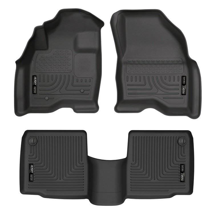 98761 WeatherBeater Front & 2nd Row Floor Liners for 2011-2014 Ford Explorer [Black]